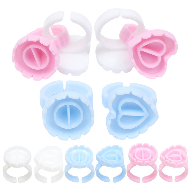 Eyelash Extension With Glue - 100pcs/bag Disposable Eyelash Extension Glue Ring