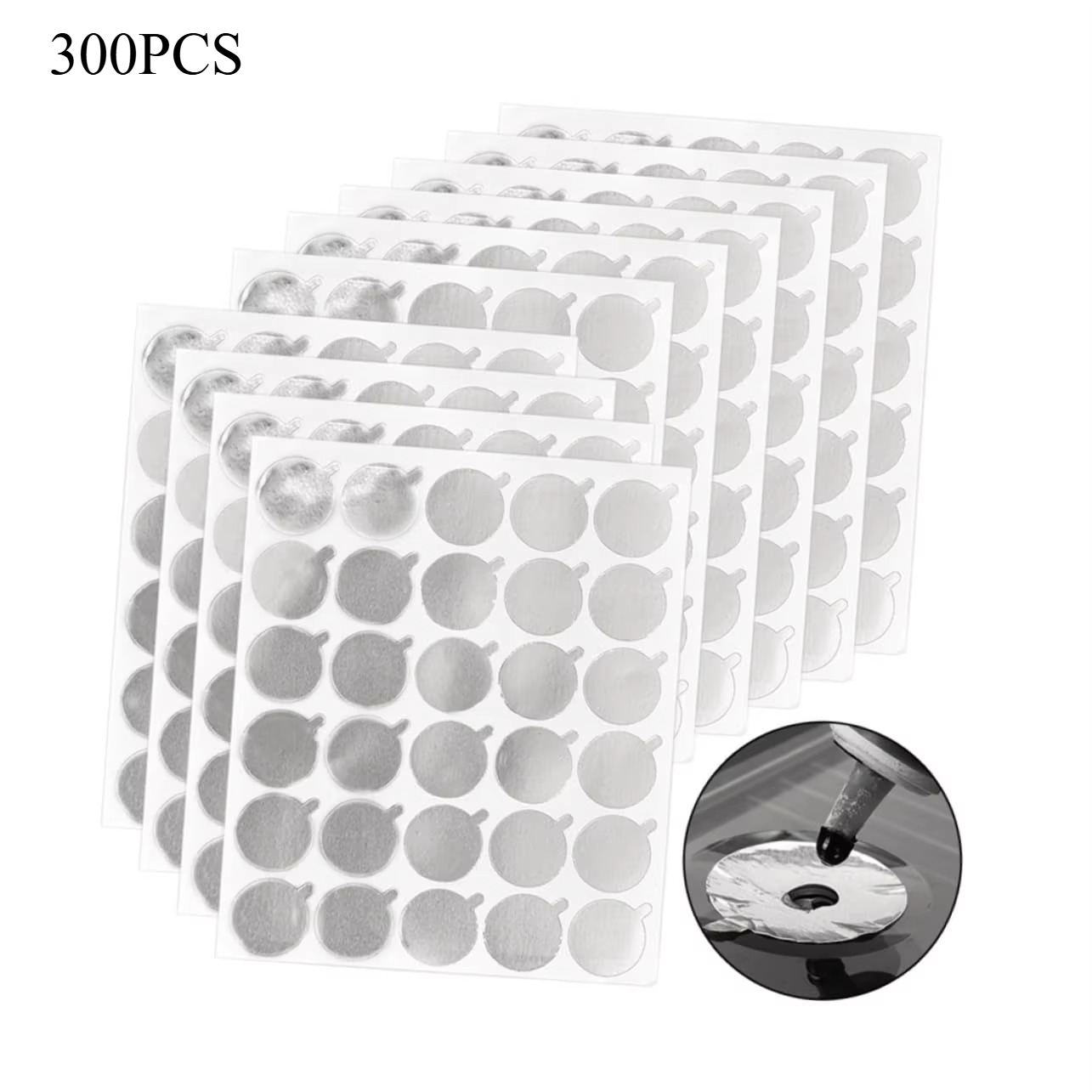 Eyelash Extension With Glue - 300pcs Foil Sticker Pads(10 Sheets) Eyelash