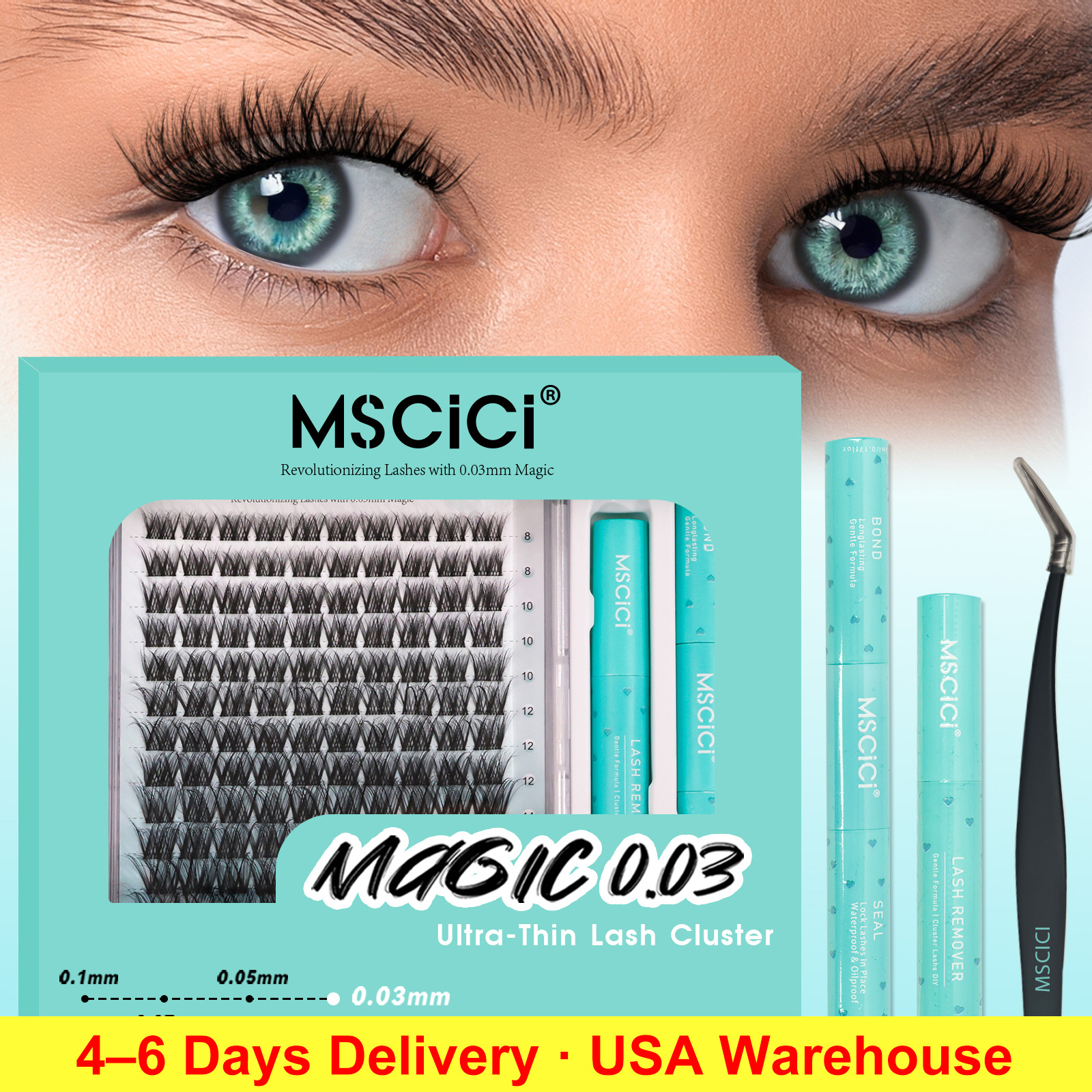 Eyelash Extension Glue For Sensitive Eyes - Mscici Thinnest 0.03mm Natural Spike Anime