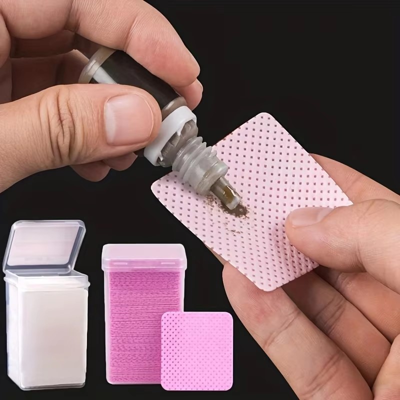 Eyelash Extension With Glue - 200 Pieces/Box Lint-Free Nail Wipes, Eyelash