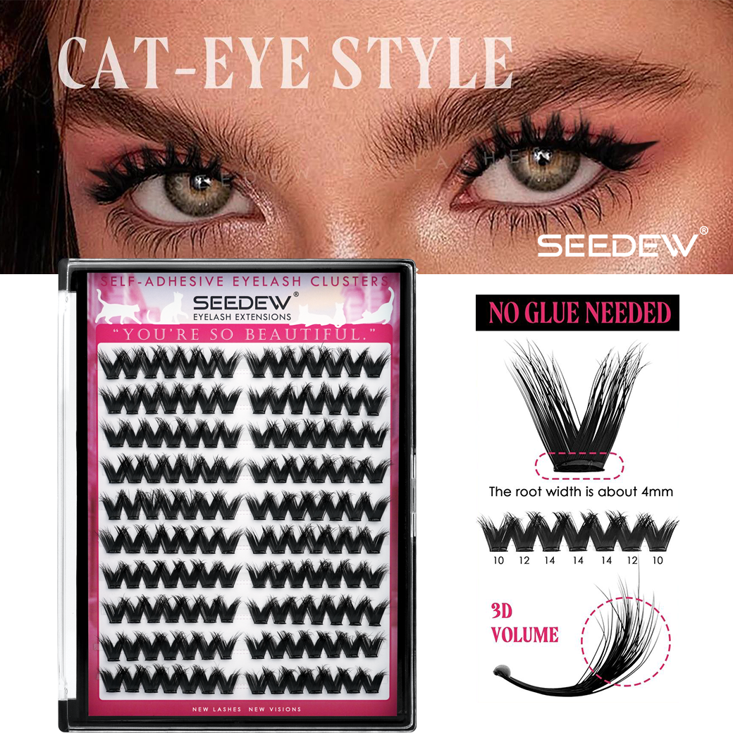 SEEDEW 3D V-shaped Thick False – Eyelash Extension With Glue Bewertung und Preis