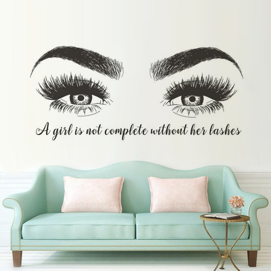 Eyelashes Eyebrows Vinyl Wall  – Eyelash Extension Quotes Bewertung und Preis