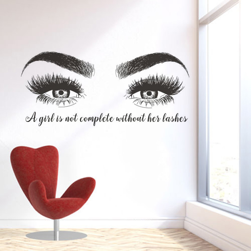 Eyelashes Eyebrows Vinyl Wall  – Eyelash Extension Quotes Bewertung und Preis