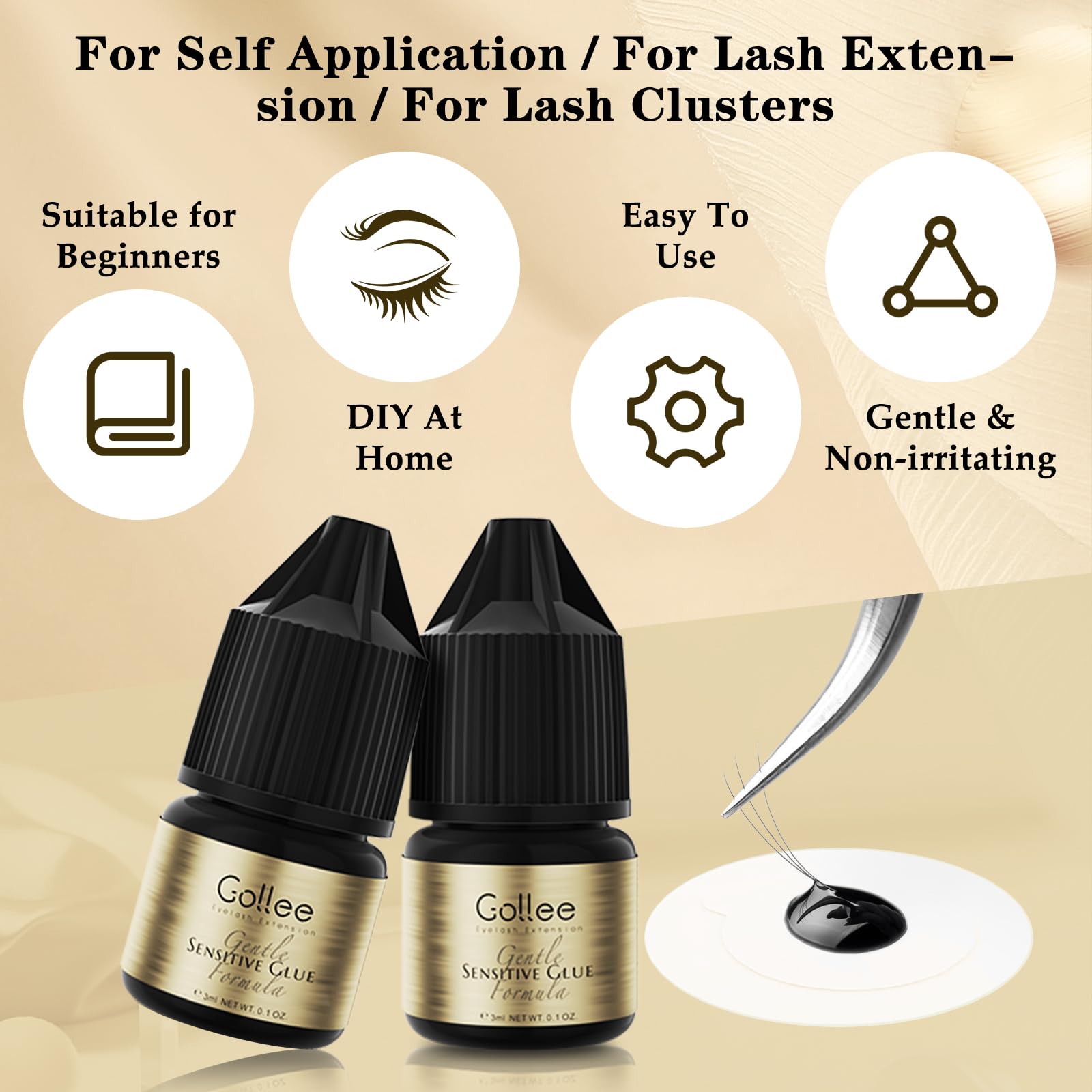 Gollee Eyelash Adhesive Cluste – Eyelash Extension Glue For Sensitive Eyes Bewertung und Preis