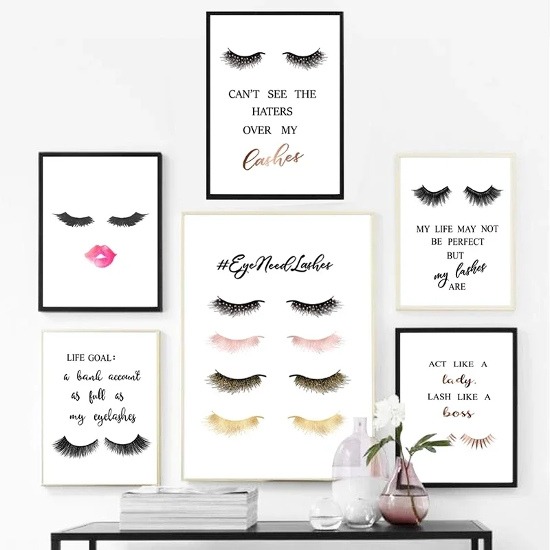 1pc frameless Canvas Painting  – Eyelash Extension Quotes Bewertung und Preis