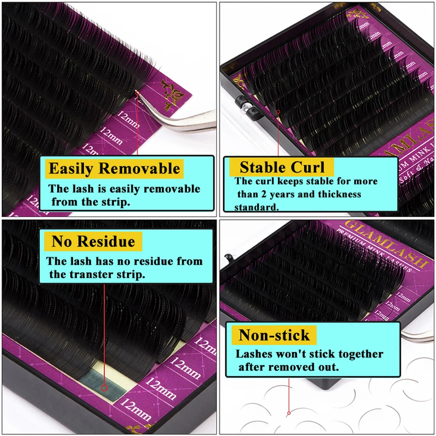 GLAMLASH wholesale 16Rows High – Eyelash Extension Single Lash Bewertung und Preis